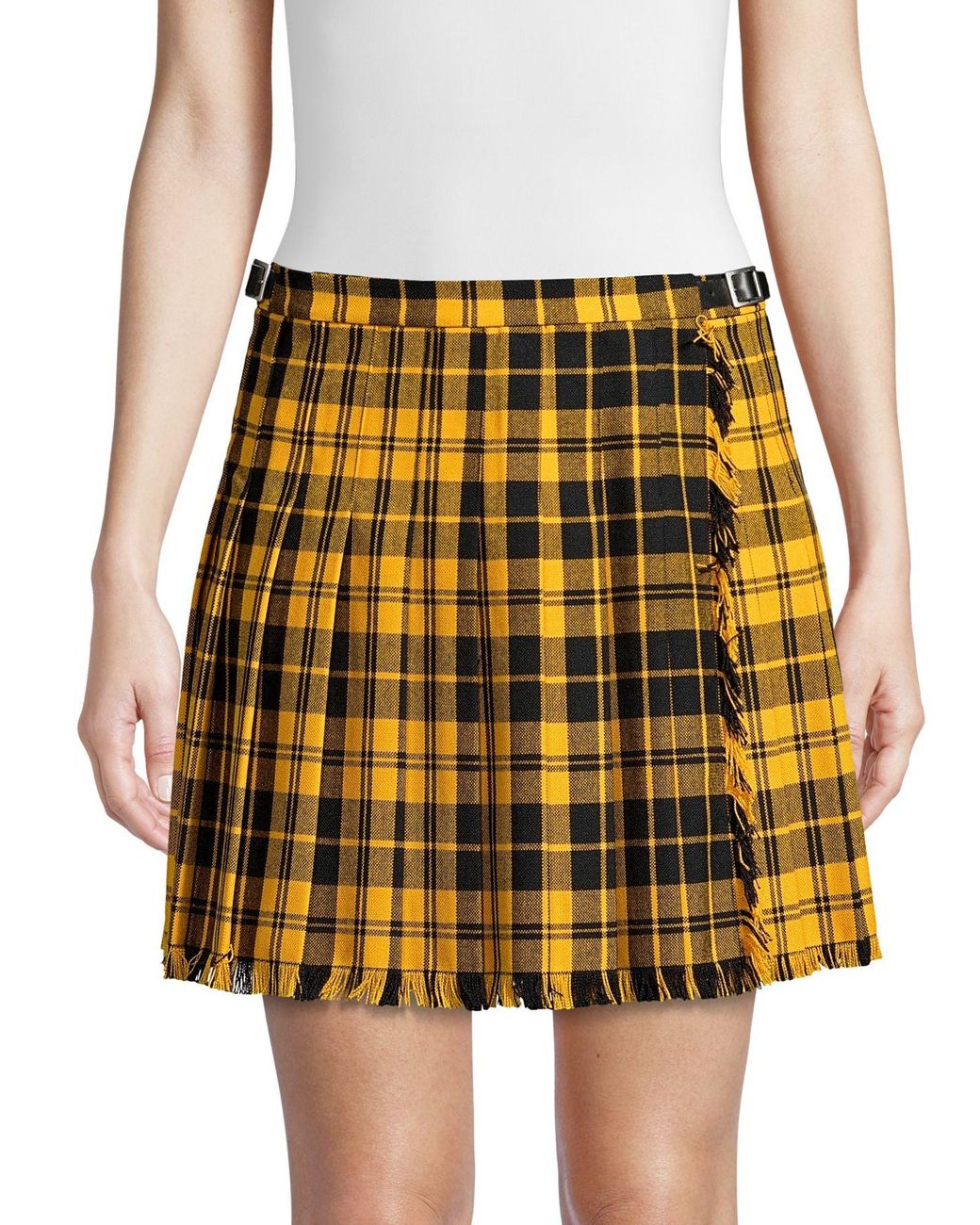 Polo Ralph Lauren Tartan Wool Skirt in Yellow | Lyst