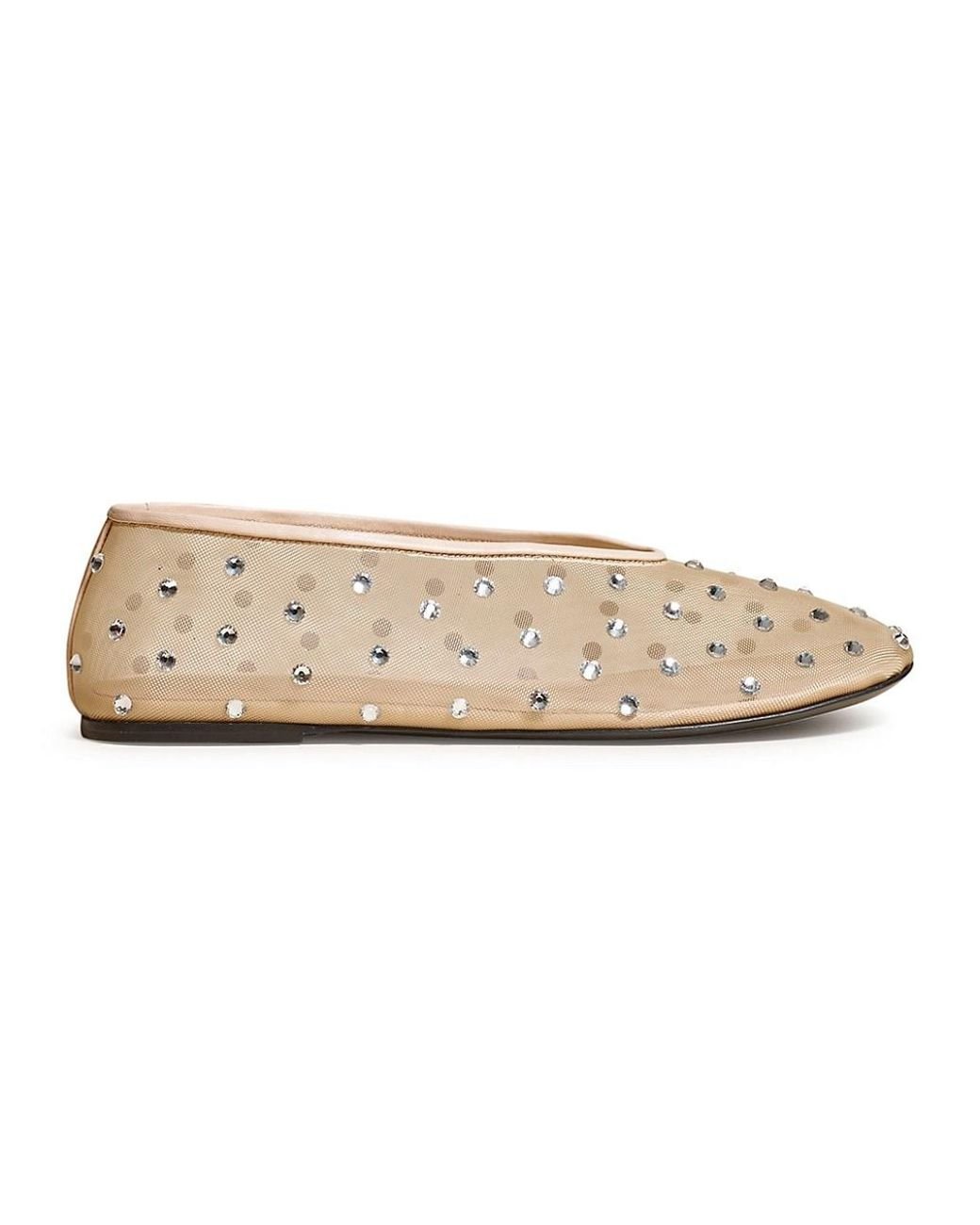 Khaite Marcy Crystalembellished Mesh Flats in Natural Lyst