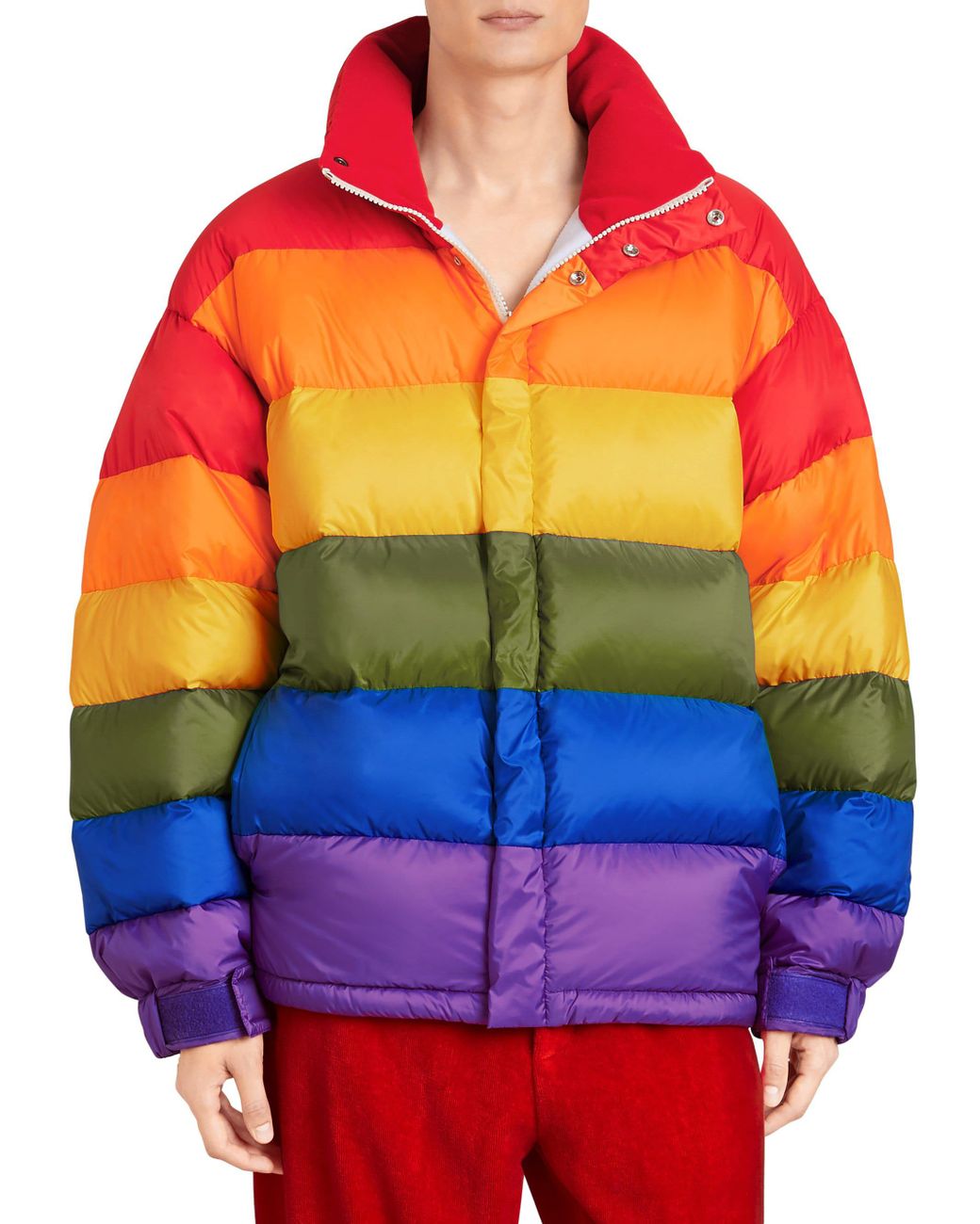 Burberry Fleece Rainbow Colorblock Down Puffer Coat for Men | Lyst