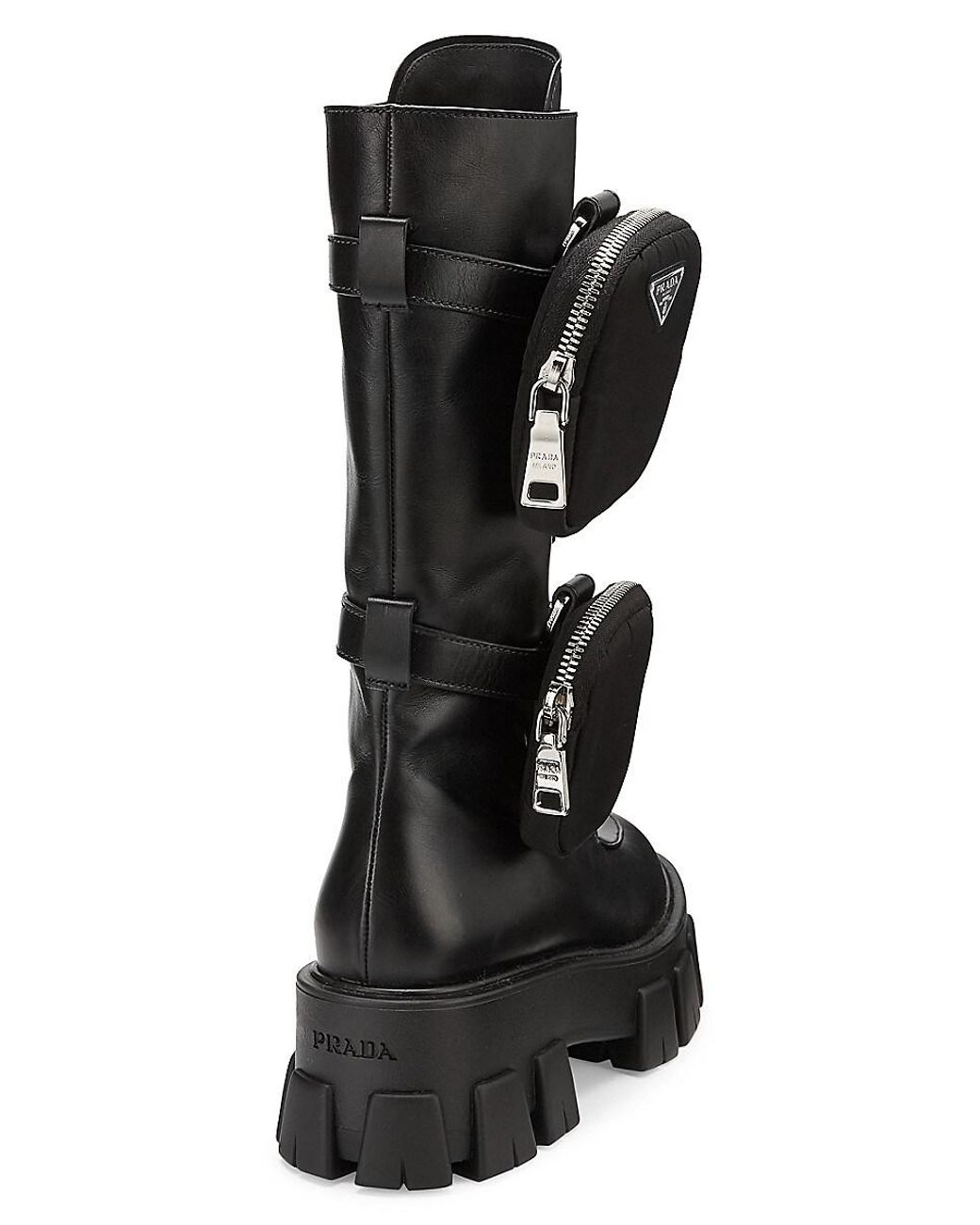 tall prada combat boots