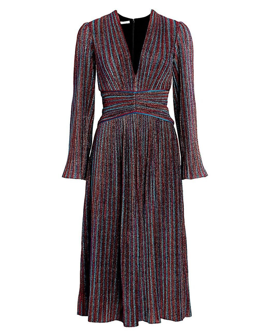 rainbow metallic wrap dress