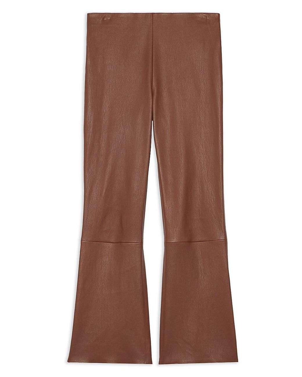 Theory Leather Kick-flare Pants in Cognac (Brown) - Lyst