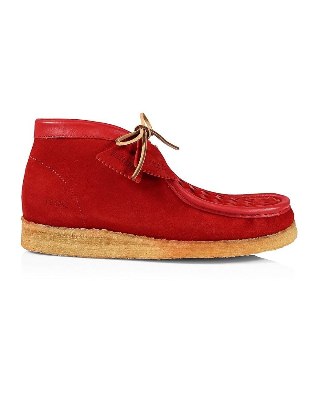 clarks wallabees red suede