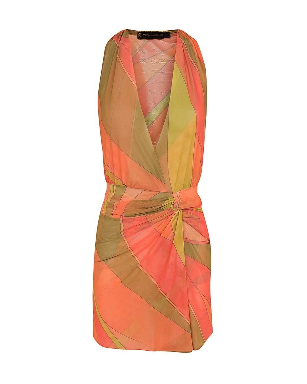 ViX Karina Geometric Mini Coverup in Orange Lyst