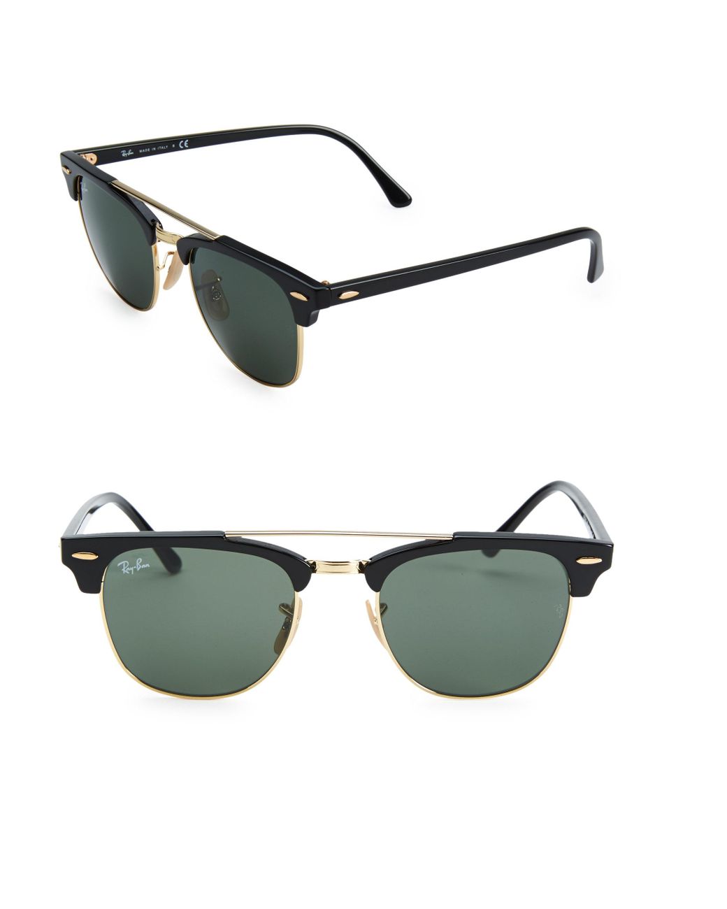 Ray-Ban Clubmaster 21mm Double Bridge Sunglasses in Black for Men | Lyst