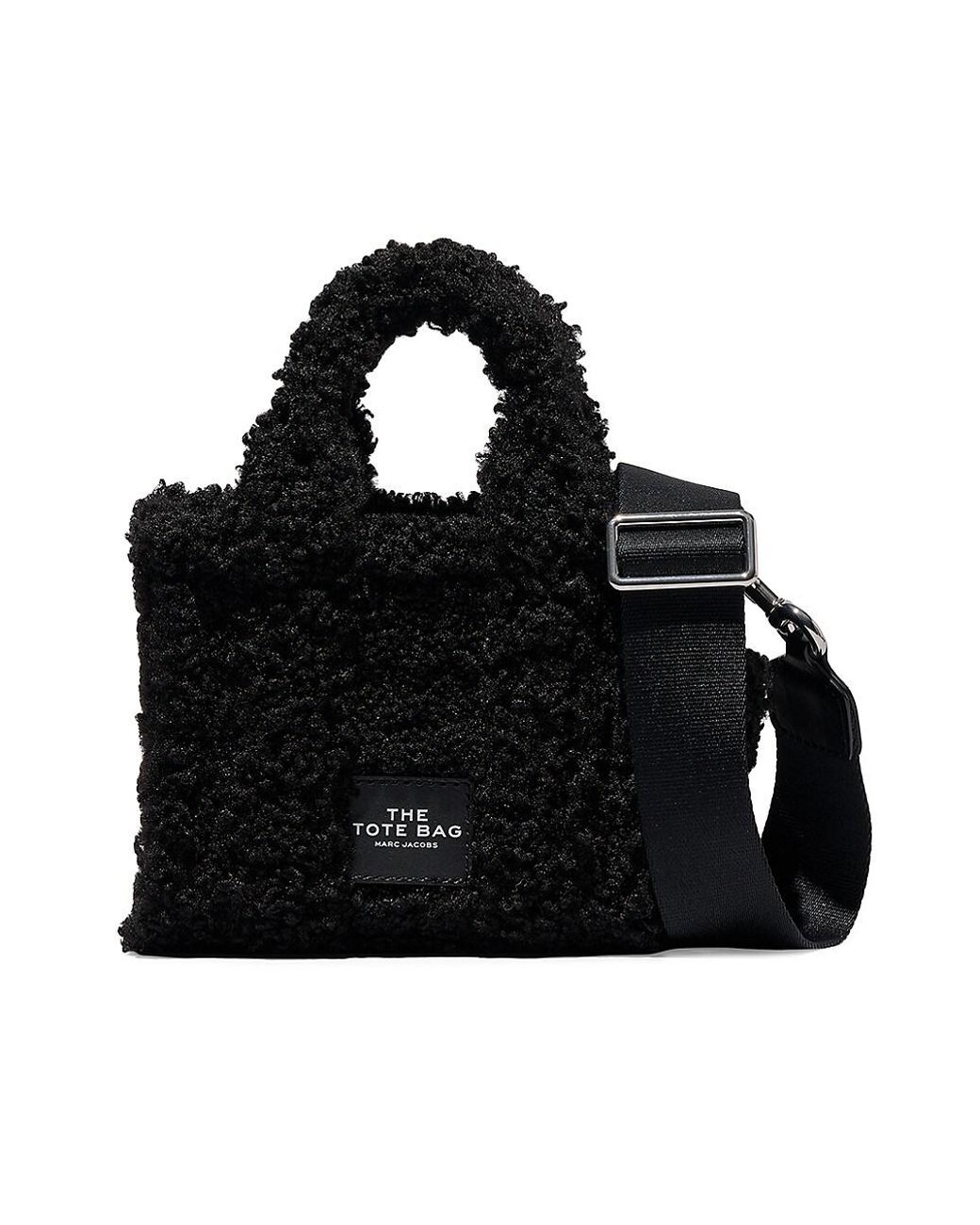 Marc Jacobs The Micro Faux Shearling Tote in Black | Lyst