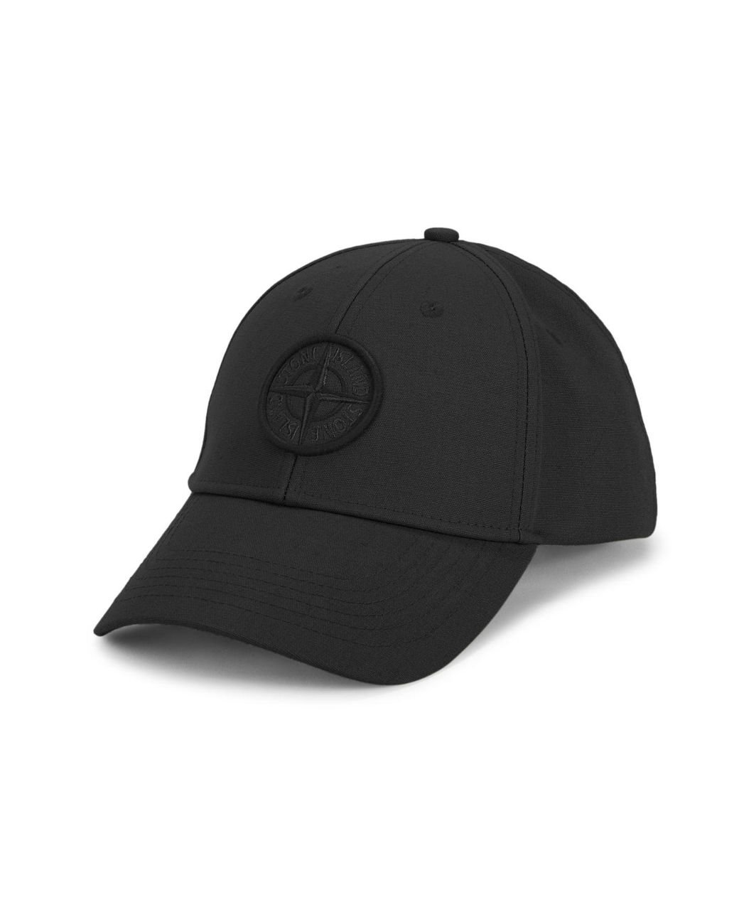 Stone Island Cotton Compass Logo Baseball Cap in Black for Men - Save ...