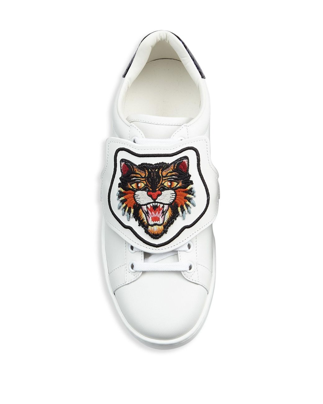 Gucci New Ace Lion Patch Sneakers in White | Lyst