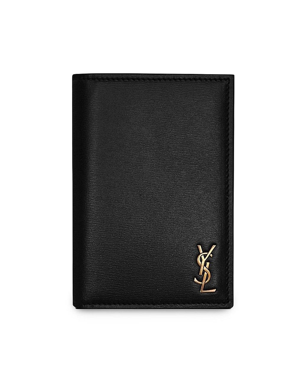 LE MONOGRAMME credit card wallet in CASSANDRE CANVAS AND SMOOTH LEATHER, Saint Laurent