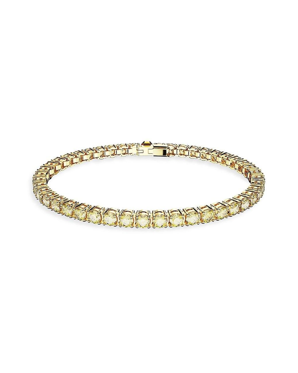 Swarovski Matrix Goldplated & Crystal Tennis Bracelet in Metallic Lyst