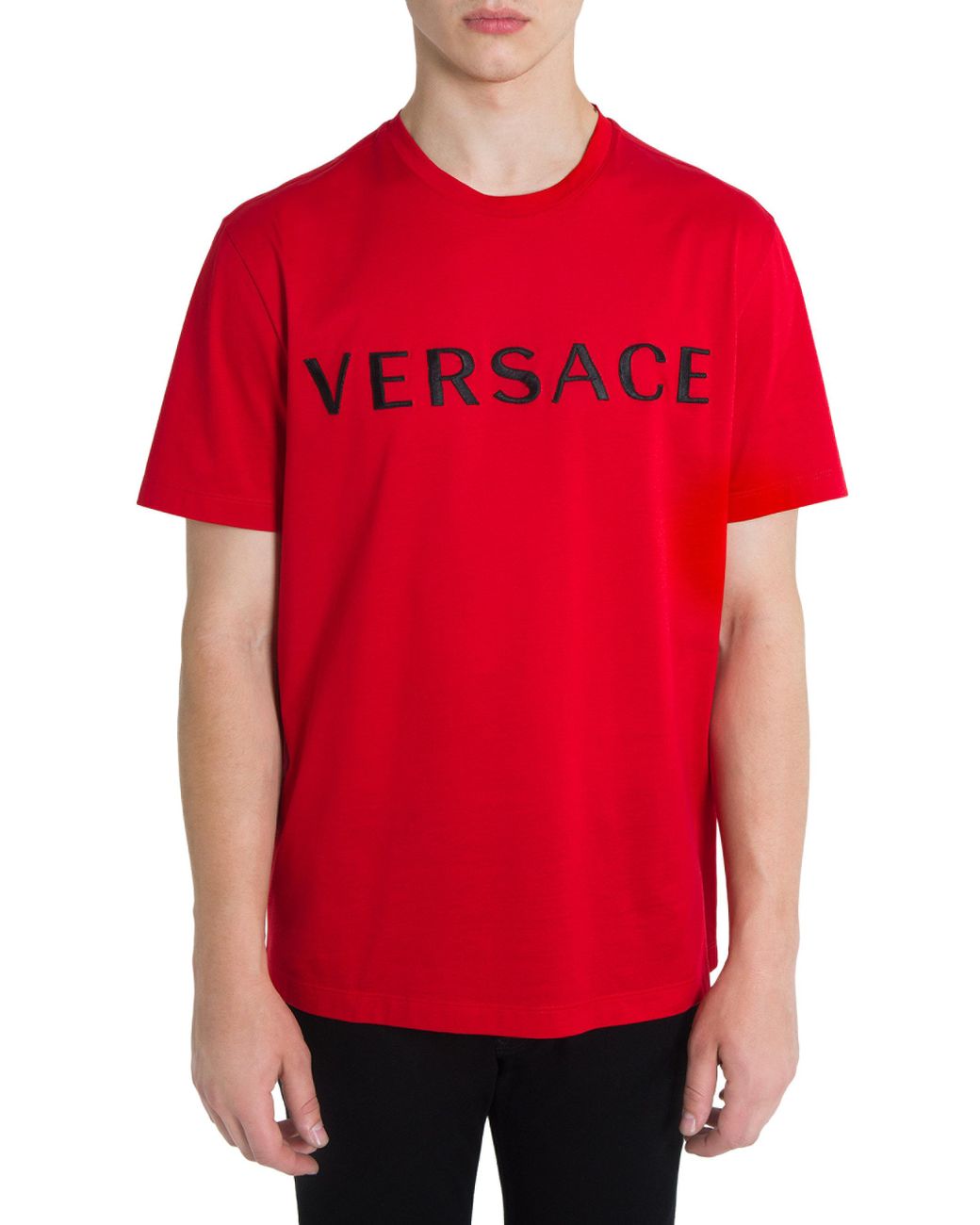 Versace Logo Graphic T-shirt in Red for Men | Lyst