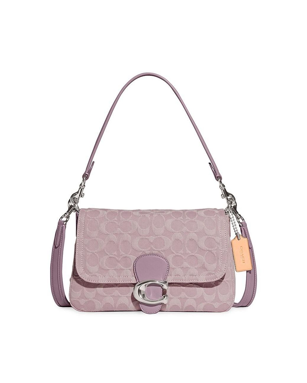 COACH Soft Tabby Washed Denim Shoulder Bag in Pink Lyst