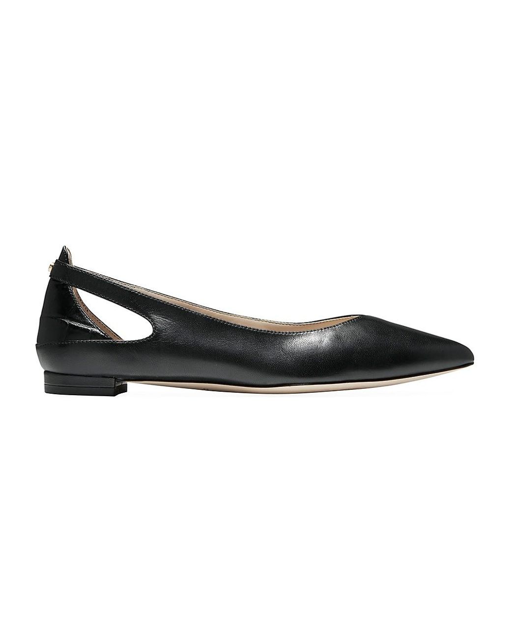 Cole Haan Ramsey Cutout Leather Ballet Flats in Black Lyst