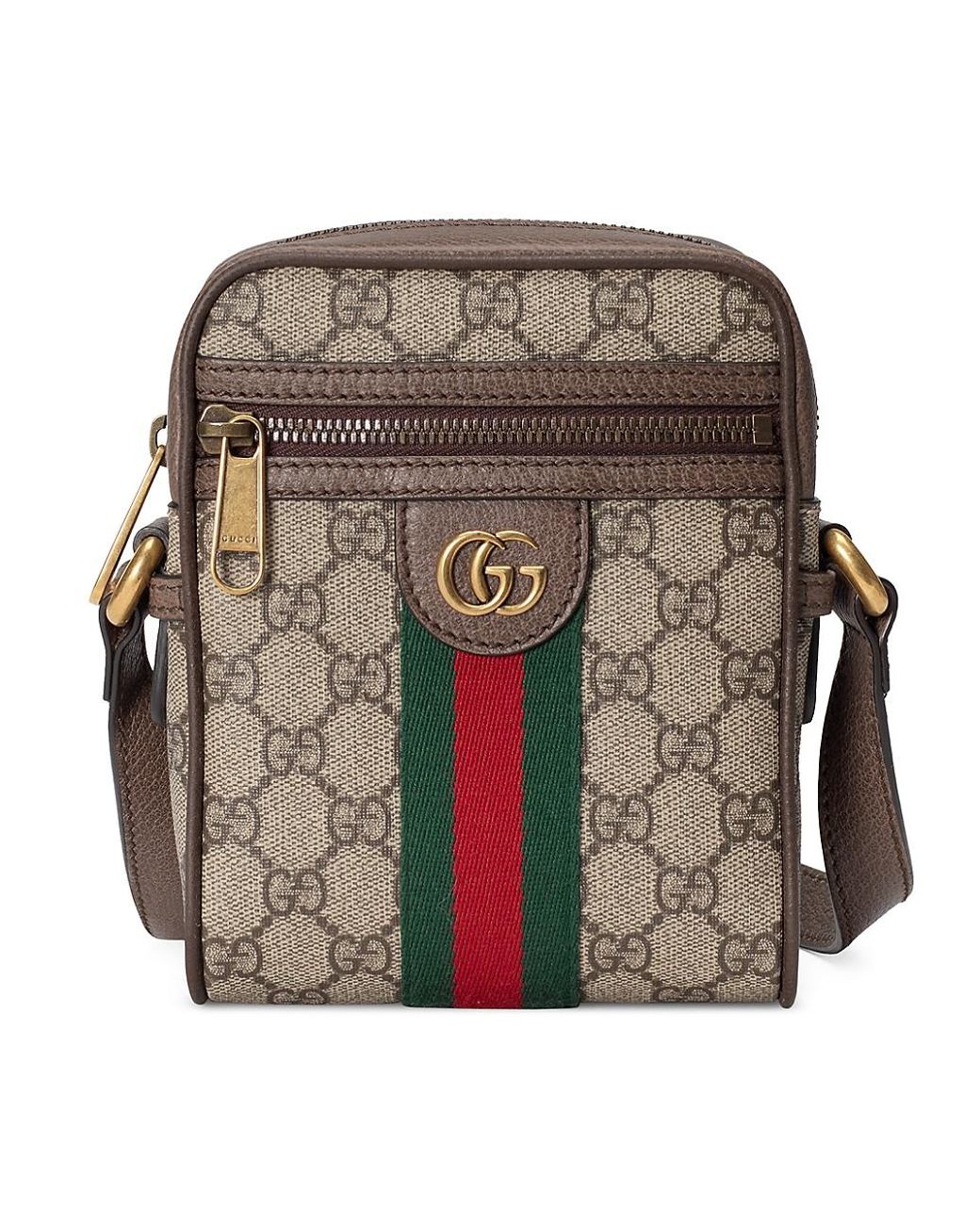 Gucci GG Supreme Canvas And Leather Cross-body Bag in Beige (Natural ...