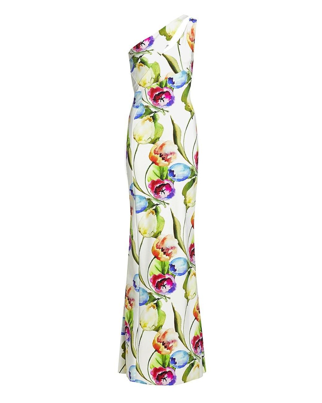 La Petite Robe Di Chiara Boni Synthetic Floral One-shoulder Jersey Gown ...