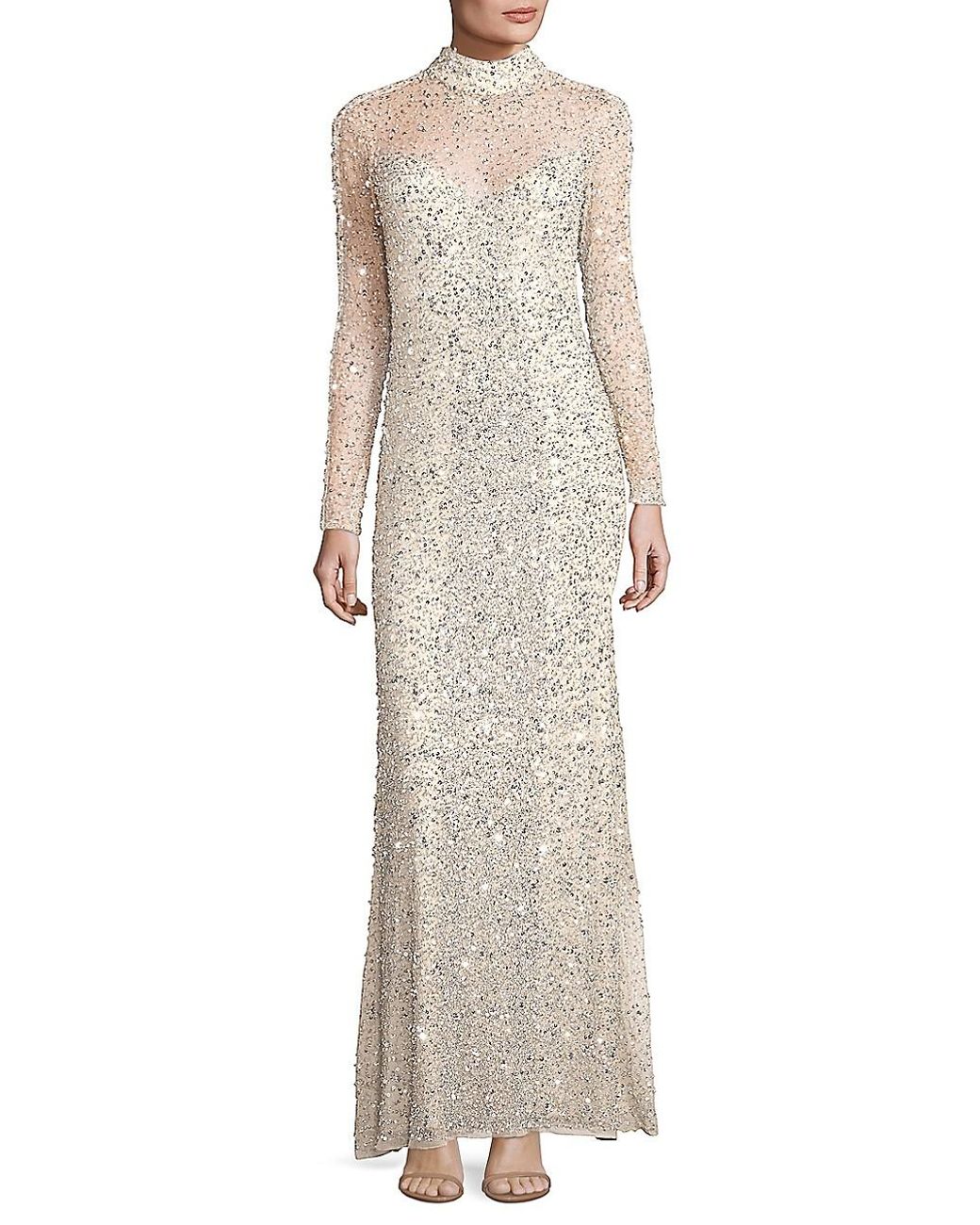 parker black leandra sequin gown