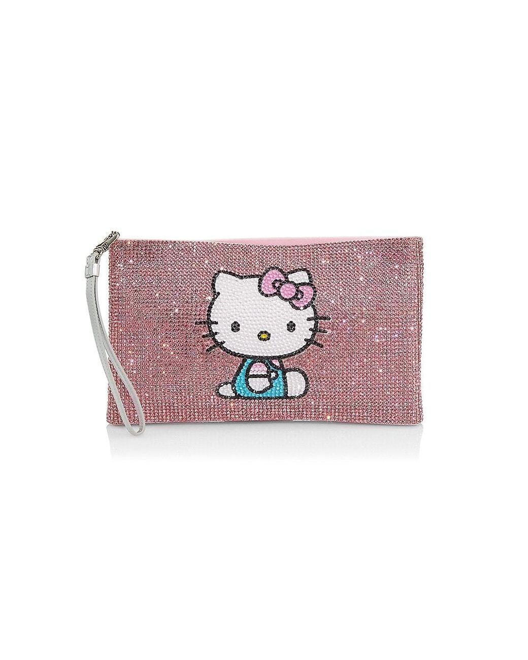 Judith Leiber x Hello Kitty Candy Bar Crystal Clutch in Silver Light Rose Multi