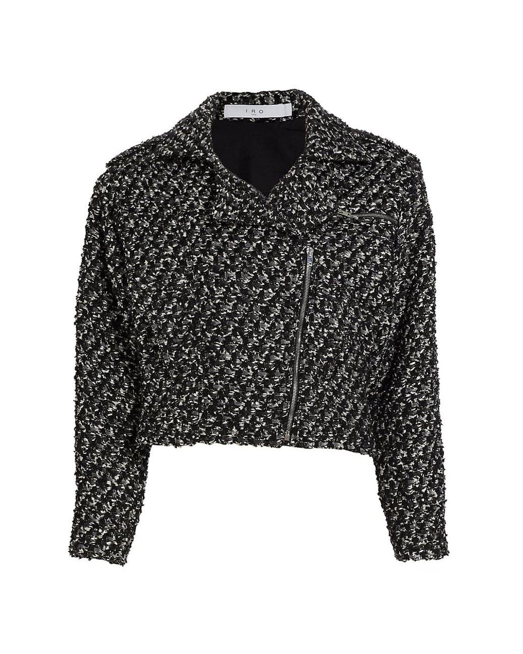 IRO Voxy Tweed Cropped Jacket in Black White (Black) Lyst