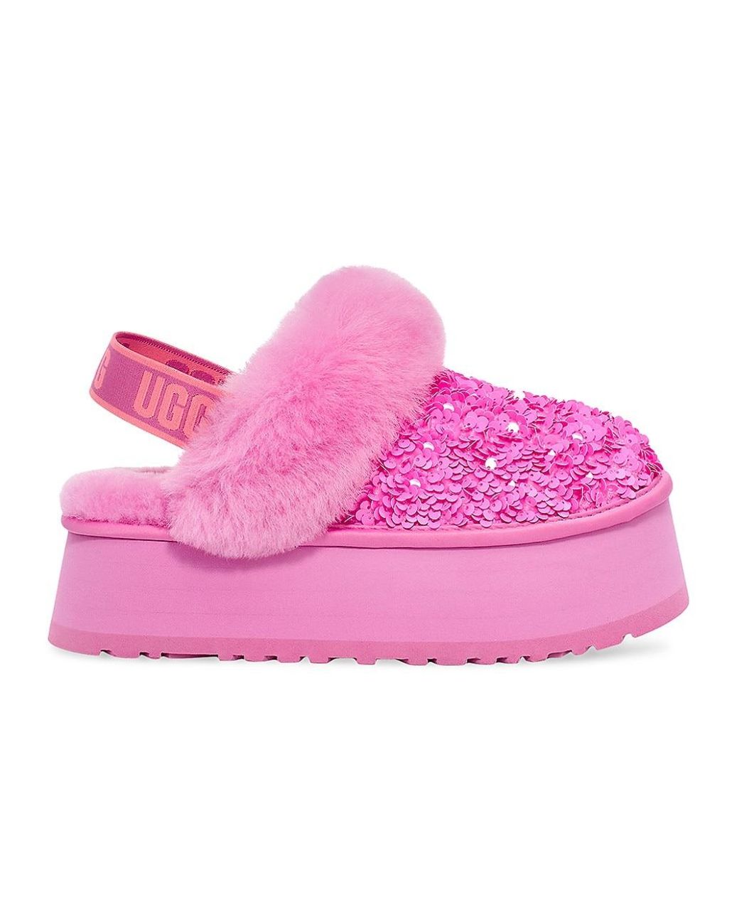 UGG Echinacea Funkette Chunky Sequin Suede Platform Slippers in Pink Lyst