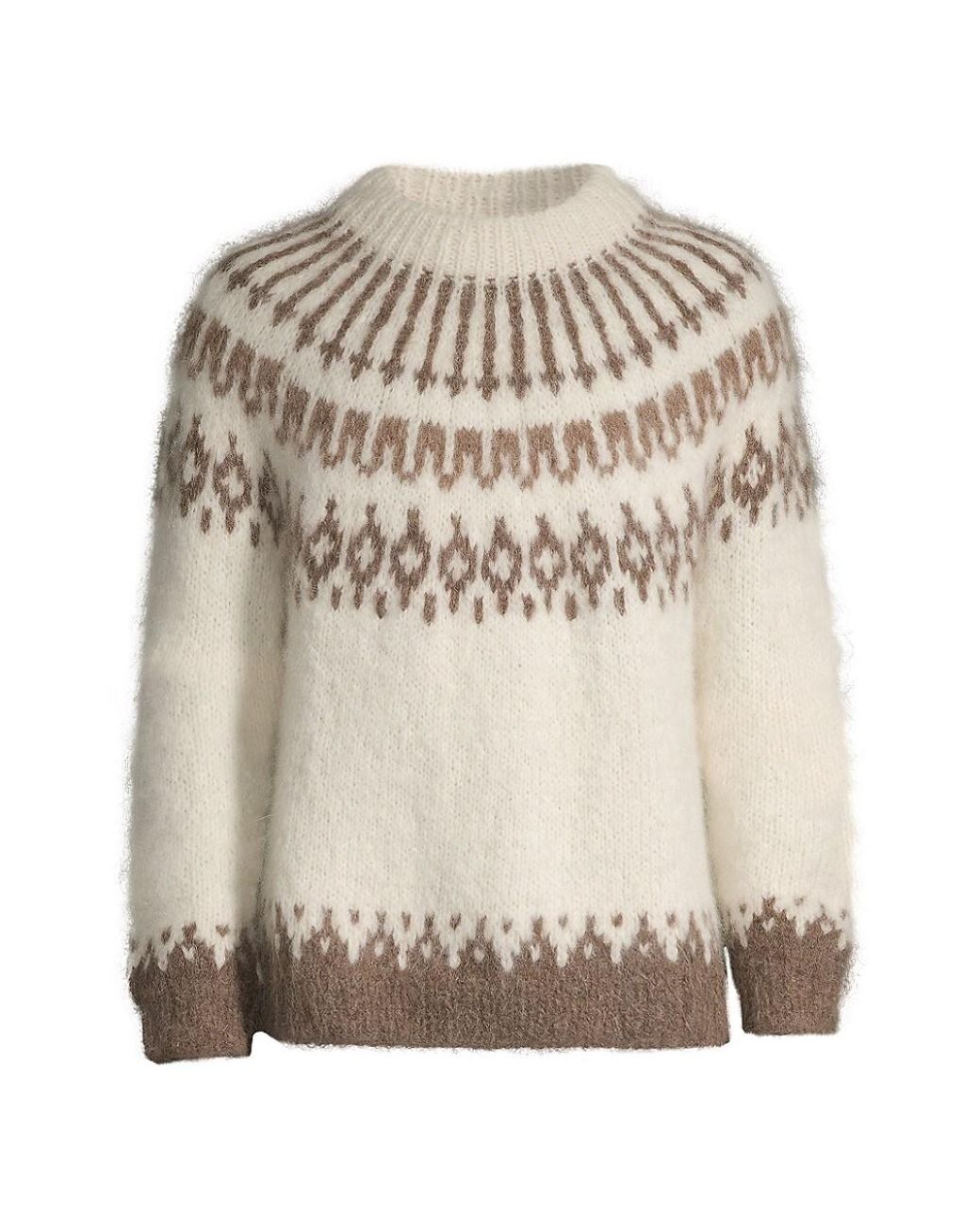 Bode Branch Yoke Intarsia-knitted Alpaca-blend Sweater in Natural