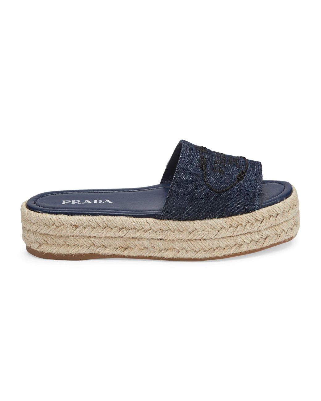 Prada, Shoes, Prada Denim Espadrille Wedge