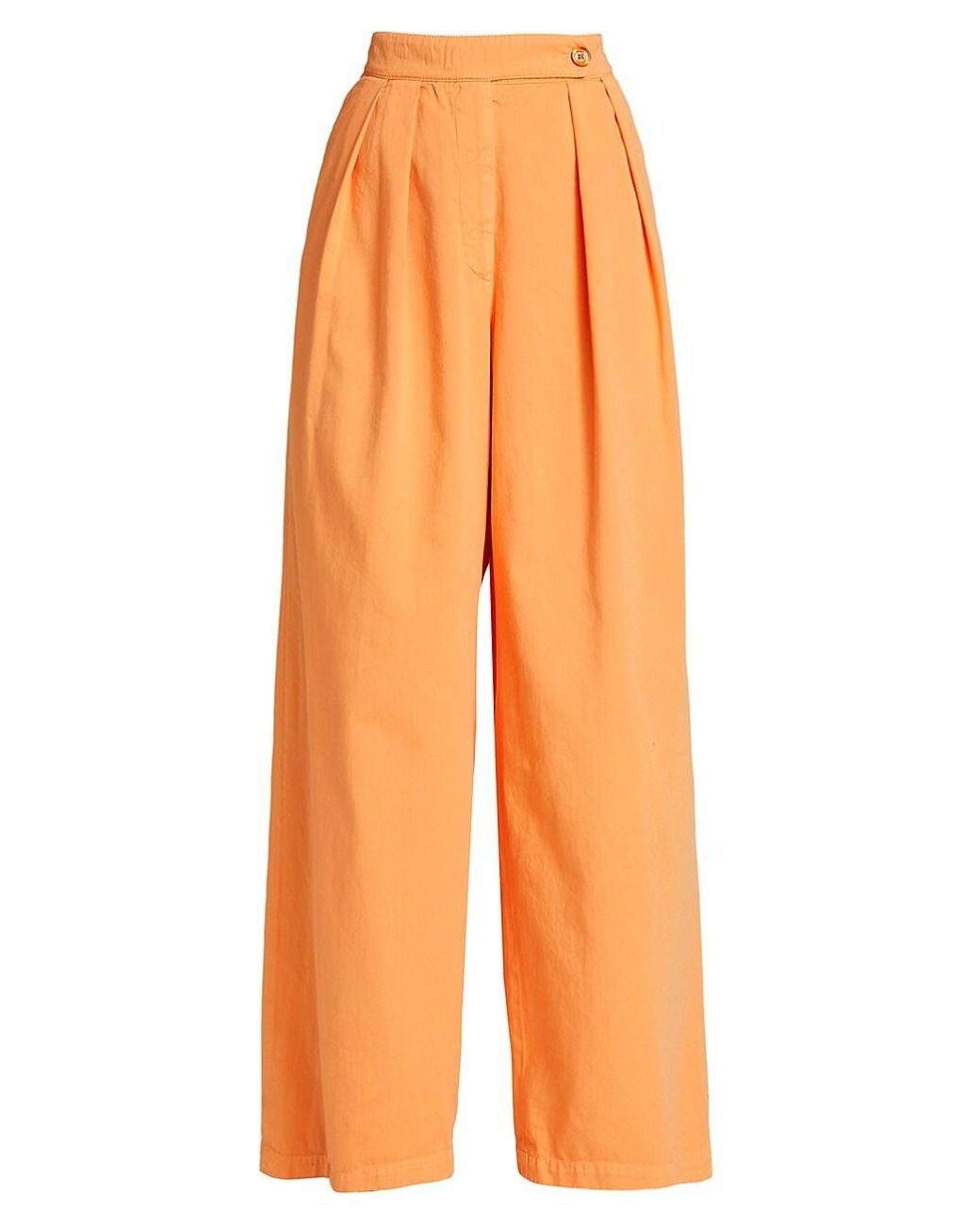 Dries Van Noten Pamplona Wide-leg Cotton Pants in Peach (Orange) | Lyst