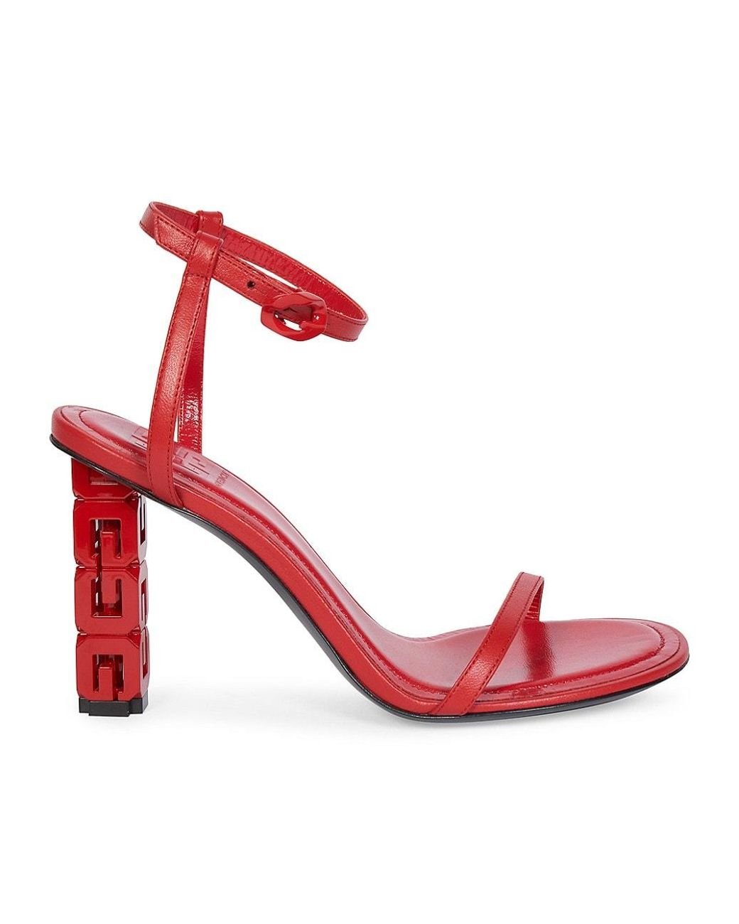 Givenchy G Cube 85 Leather Sandals in Red | Lyst