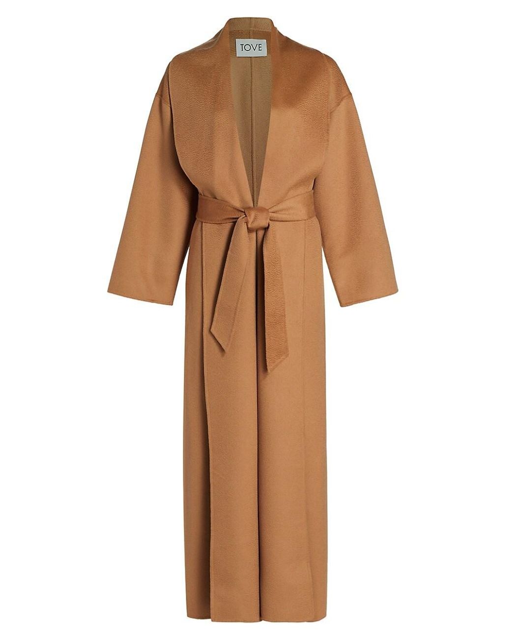 TOVE Synthetic Joor Lambswool Maxi Coat in Camel (Brown) | Lyst