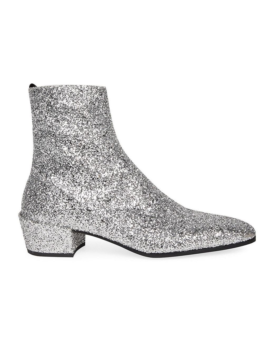 Saint Laurent Caleb Glitter Ankle Boots in Metallic for Men | Lyst