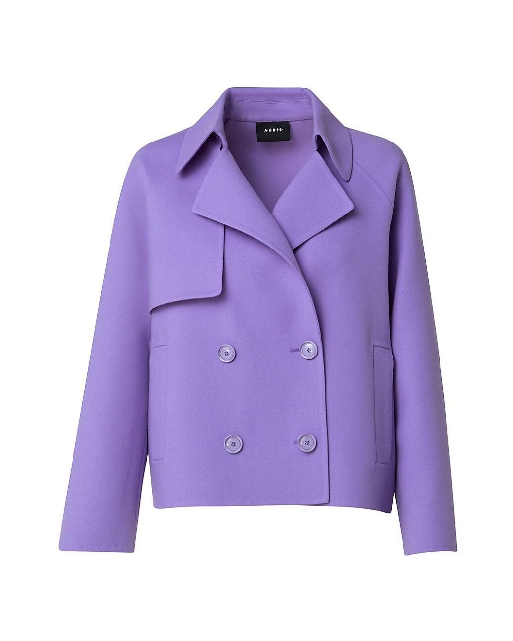 Akris Cropped Wool Trench Coat in Lavender (Purple) Lyst
