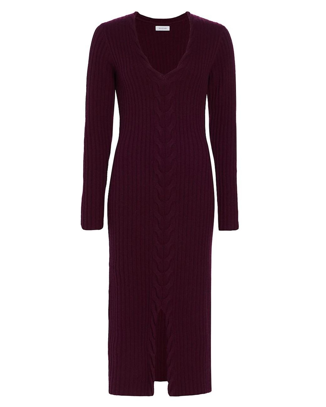 NAADAM Wool-cashmere Cable-front Sweaterdress in Purple | Lyst