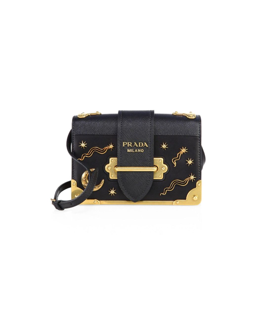 Prada Small Velvet Astrology Cahier Bag - Black Shoulder Bags