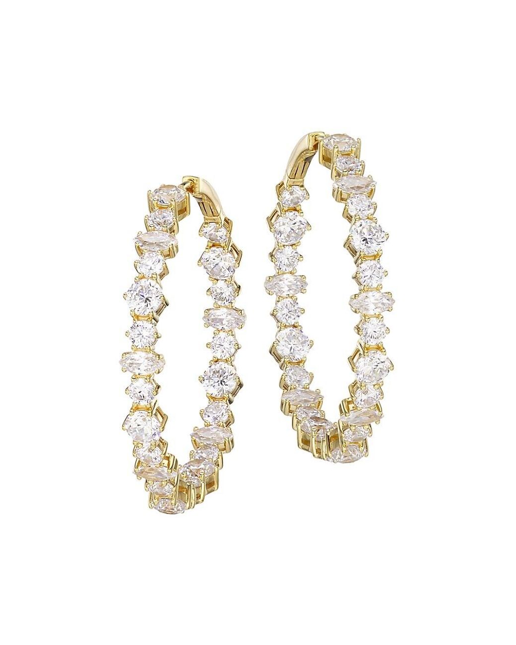 Adriana Orsini Vow 18k Gold-plated & Cubic Zirconia Hoop Earrings in ...