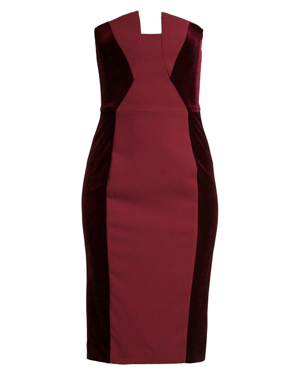 Black Halo Velvet Lena Strapless Sheath Dress in Red - Lyst