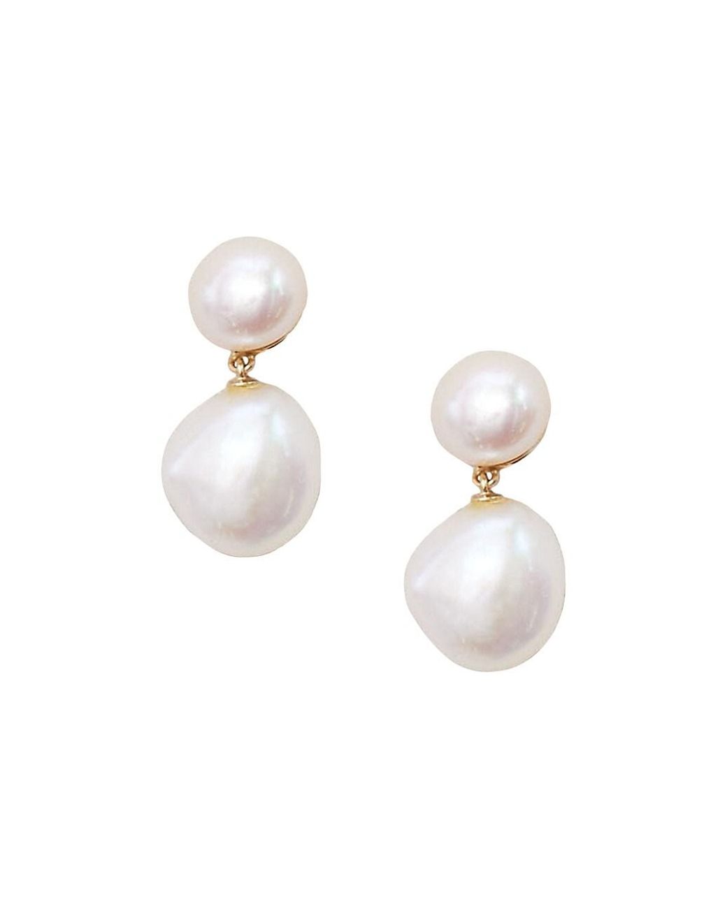 Eliou Sandra 14k Yellow Gold & Freshwater Pearl Drop Earrings in White |  Lyst