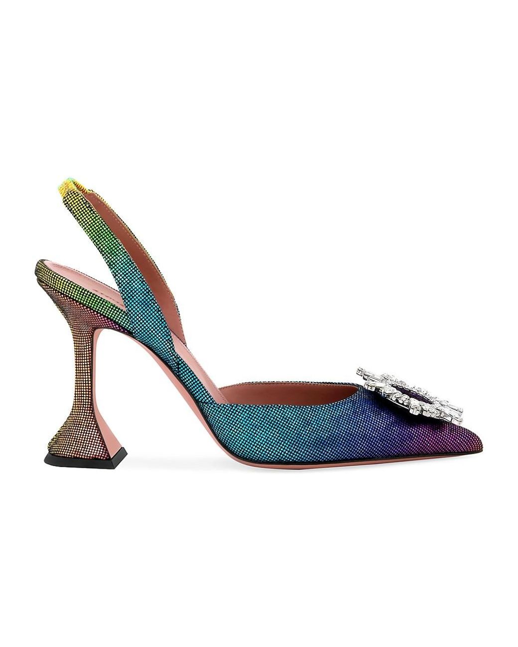 amina muaddi blue heel