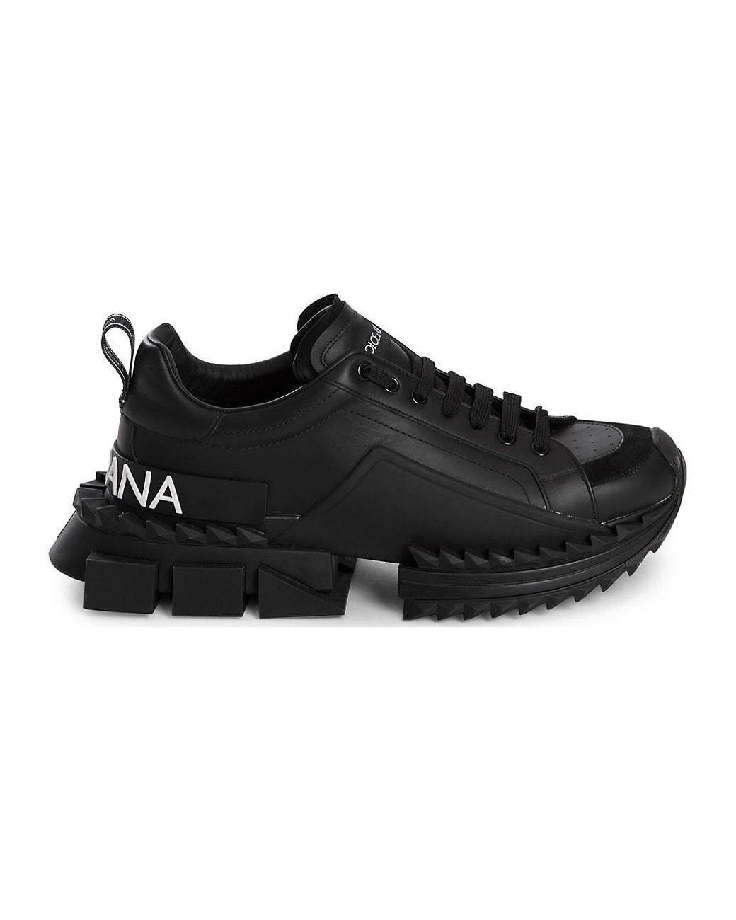 Dolce & Gabbana Leather Super King Trainers in Black for Men | Lyst