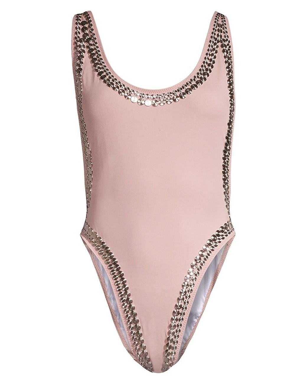 Norma Kamali Synthetic Marissa Stud One-piece Swimsuit in Rose (Pink ...