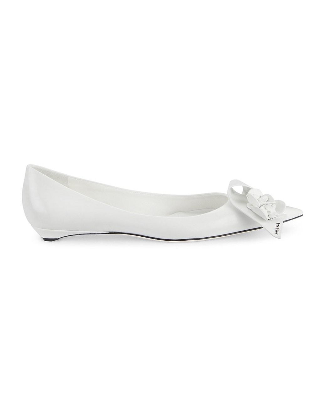 Prada Women's Sculptural Floral 45mm Kitten Heels - White - Size 8.5