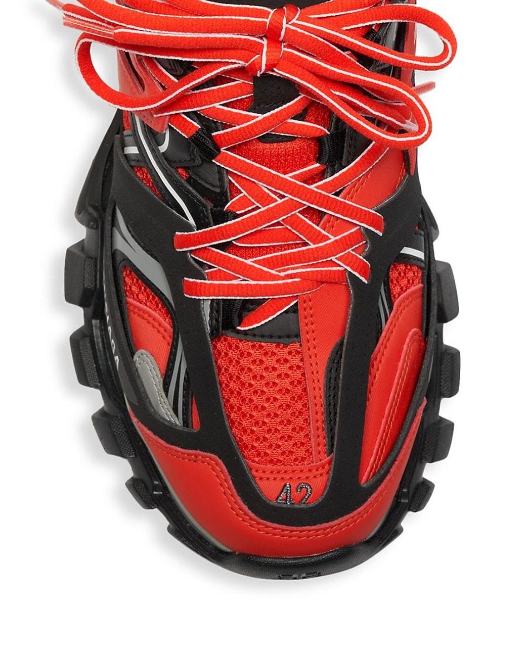 Balenciaga Synthetic Track Sneakers in Red Grey Black (Red) for Men | Lyst