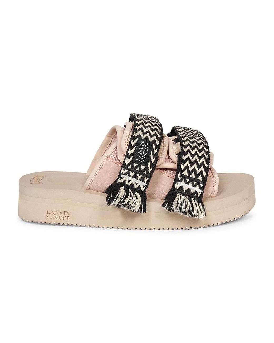 Lanvin Synthetic X Suicoke Herringbone Slide Sandals in Pale Pink (Pink