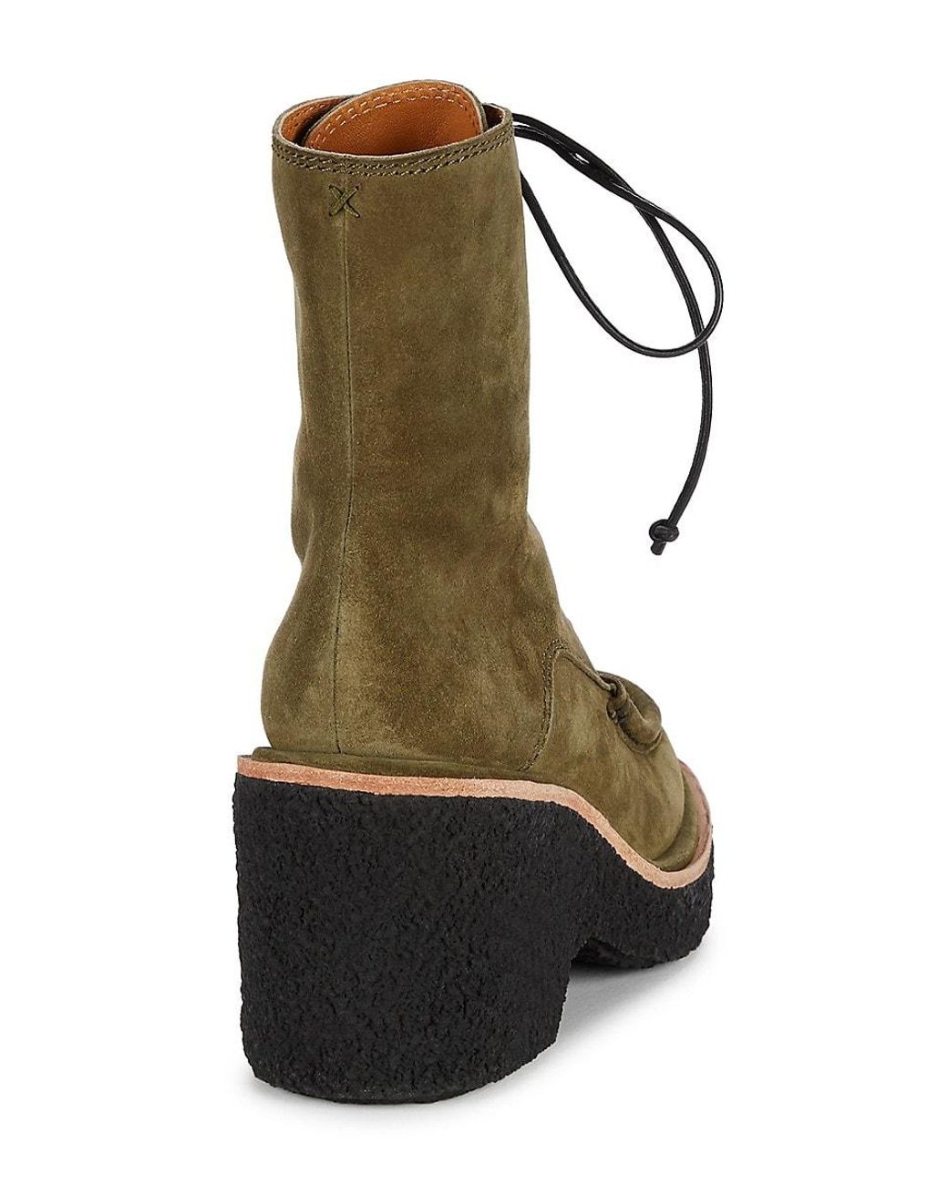rag and bone green suede booties