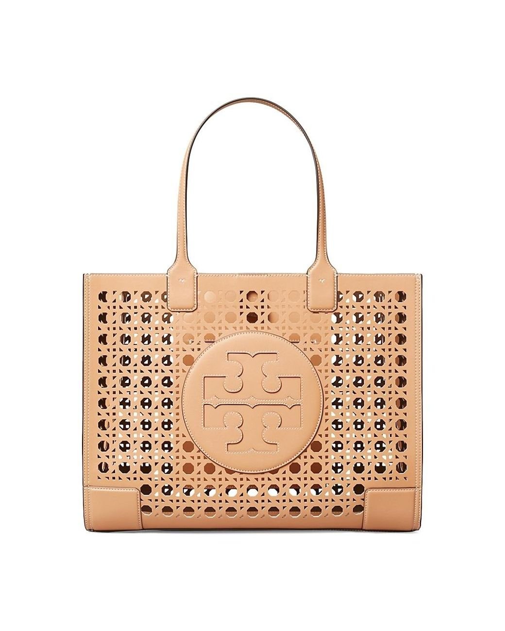 Tory Burch Ella Woven Leather Tote in Beige (Natural) - Lyst