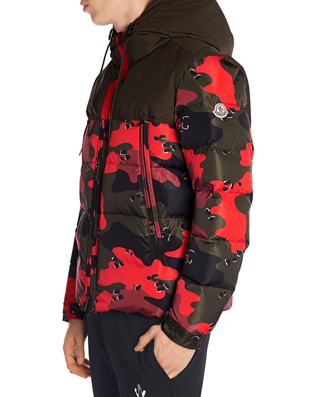 Moncler Eymeric Camouflage Down Puffer Jacket in Red for Men | Lyst