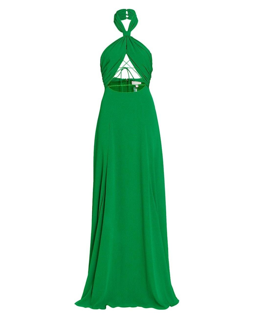 Ronny Kobo Synthetic Mona Halter Cutout Gown in Green | Lyst