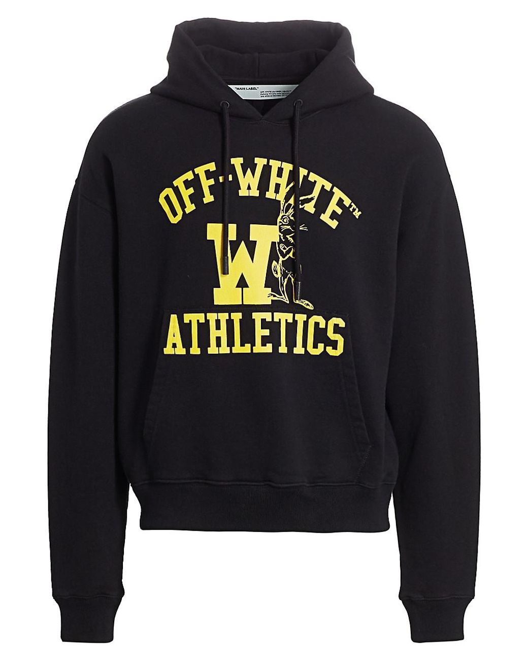 Off-White c/o Virgil Abloh Wave Outline Hooded Cotton Sweatshirt in Black for Men gym and workout clothes Hoodies Mens Clothing Activewear 