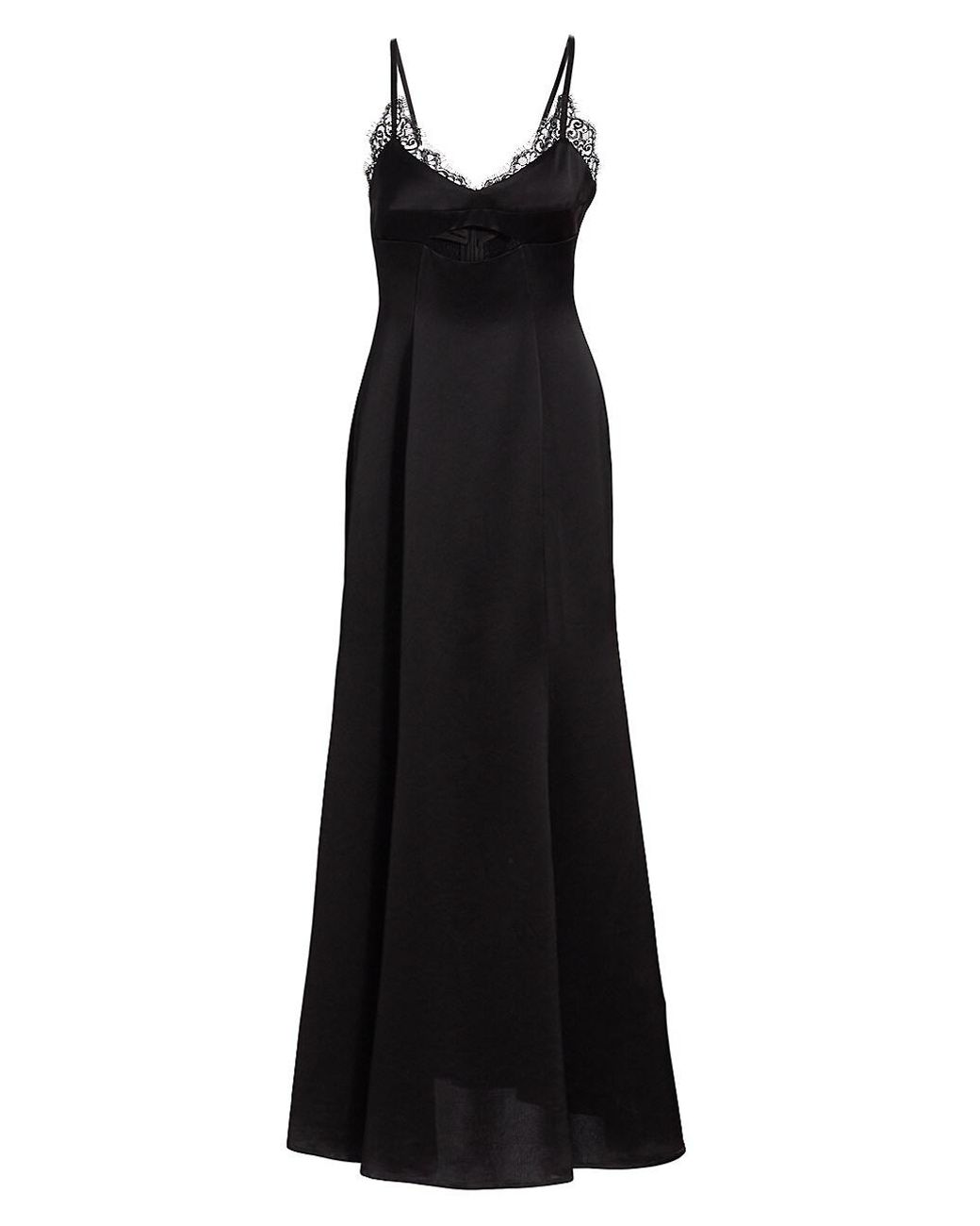 Anna Quan Elle Lace-trim Satin Dress in Black | Lyst