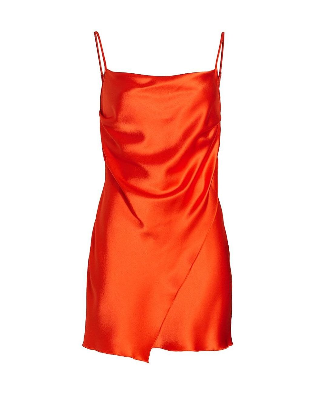 Nanushka Emila Satin Slip Dress in Orange | Lyst