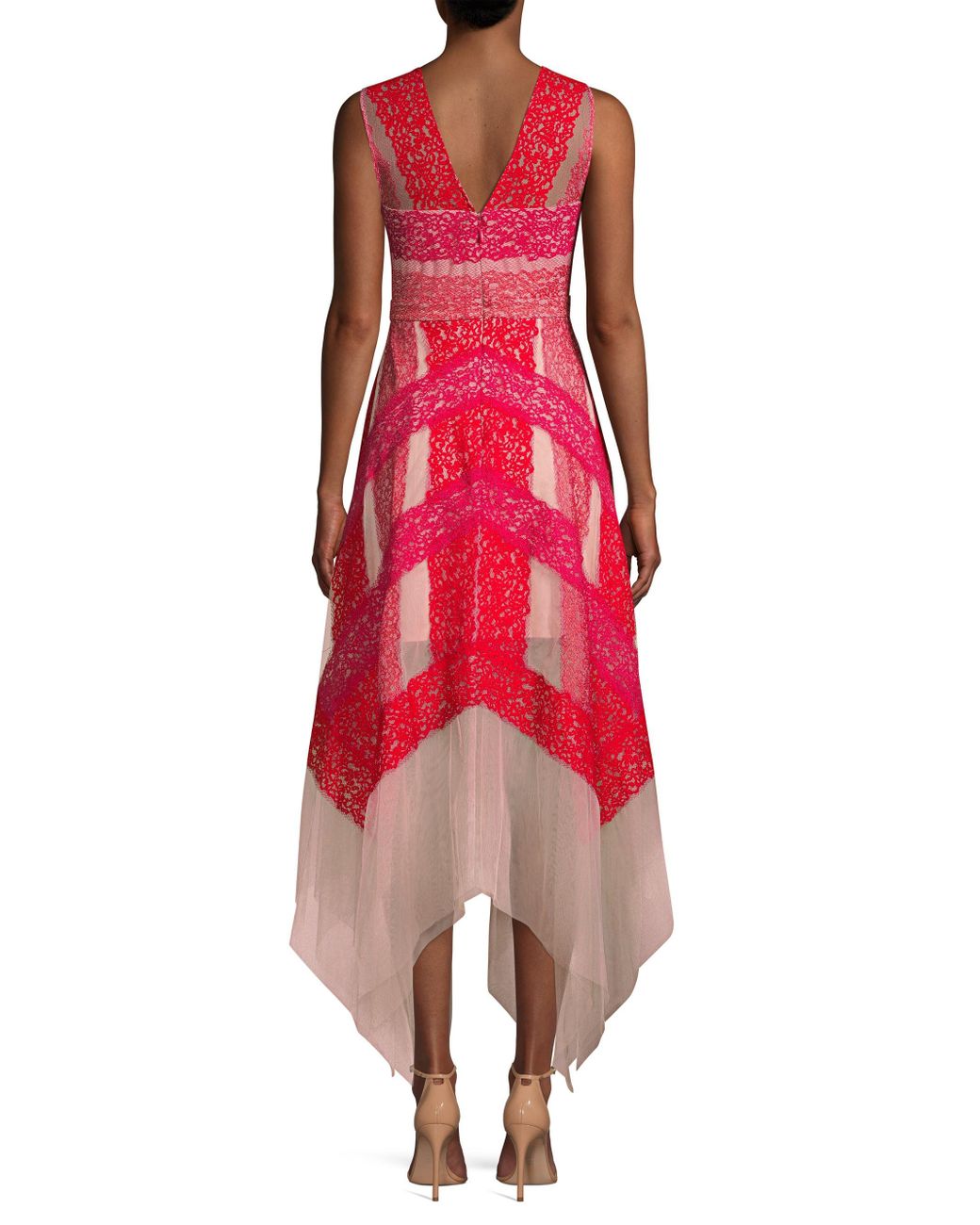 BCBGMAXAZRIA Floral Lace Handkerchief 