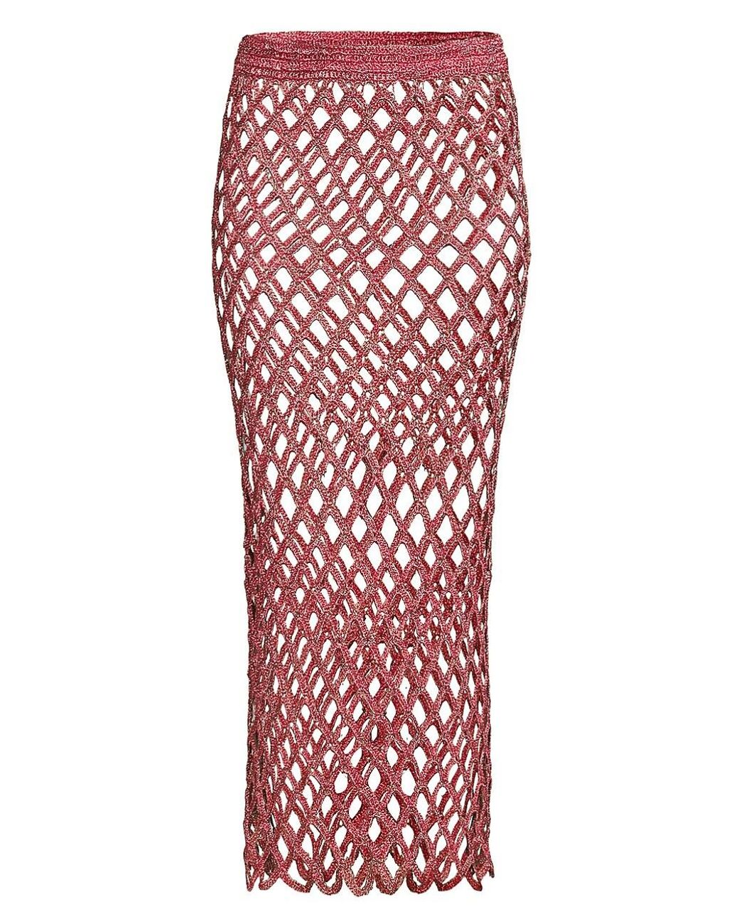 Cult Gaia Finn Crochet Coverup Skirt in Red Lyst